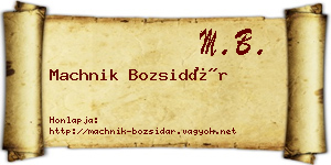 Machnik Bozsidár névjegykártya